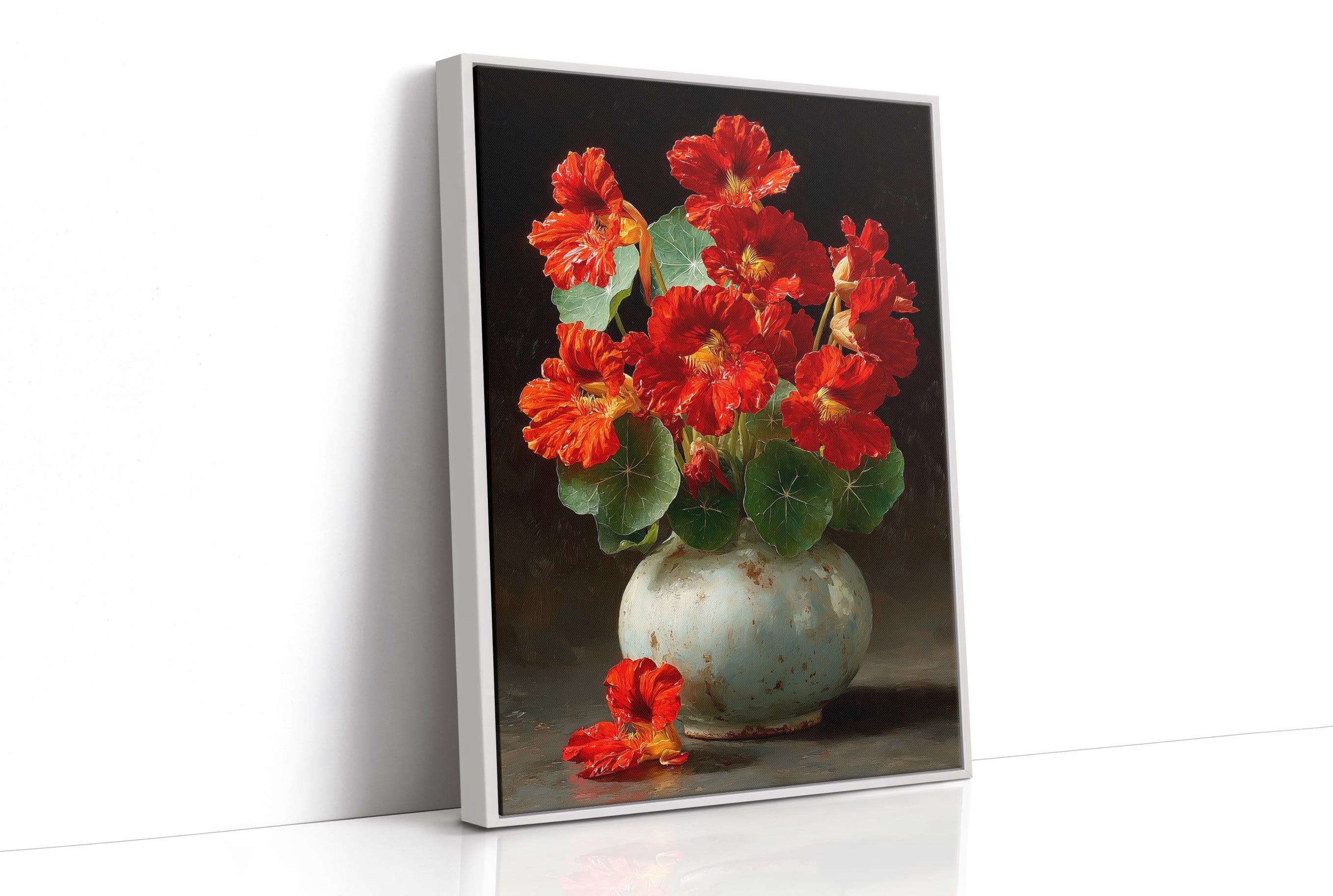 Nasturtiums in a Weathered Vessel