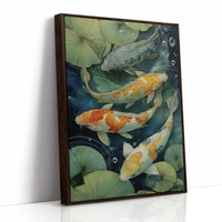 Koi Dance Below Lily Shadows