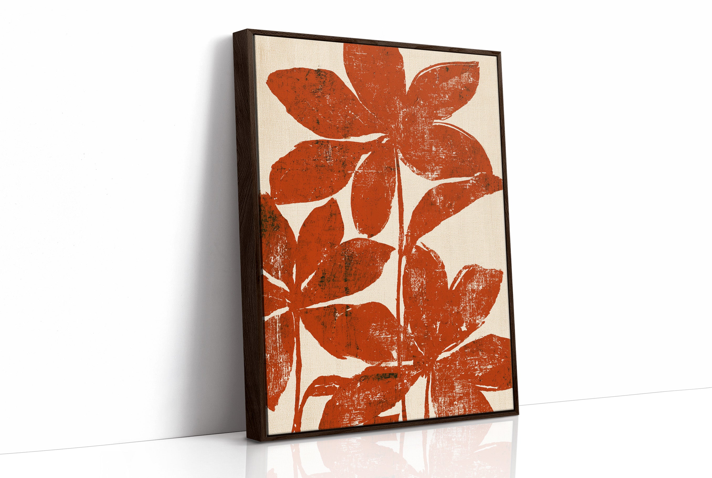 Rust Red Silhouette Blooms