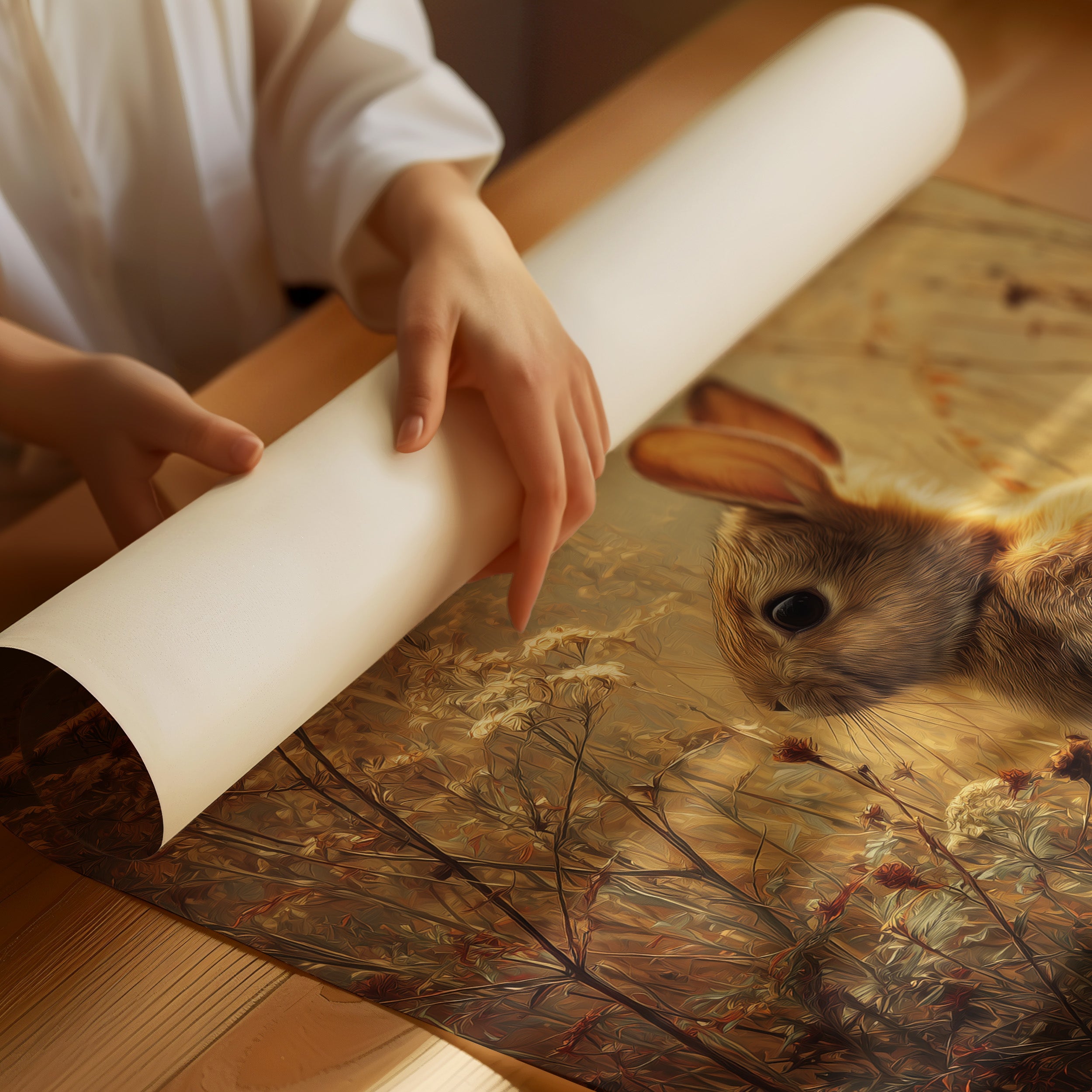 Twilight Rabbit Among Wild Meadow