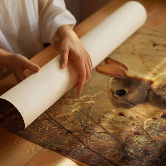 Twilight Rabbit Among Wild Meadow