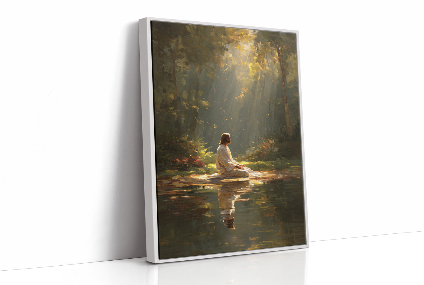 Divine Radiance Illuminates Forest Sanctuary