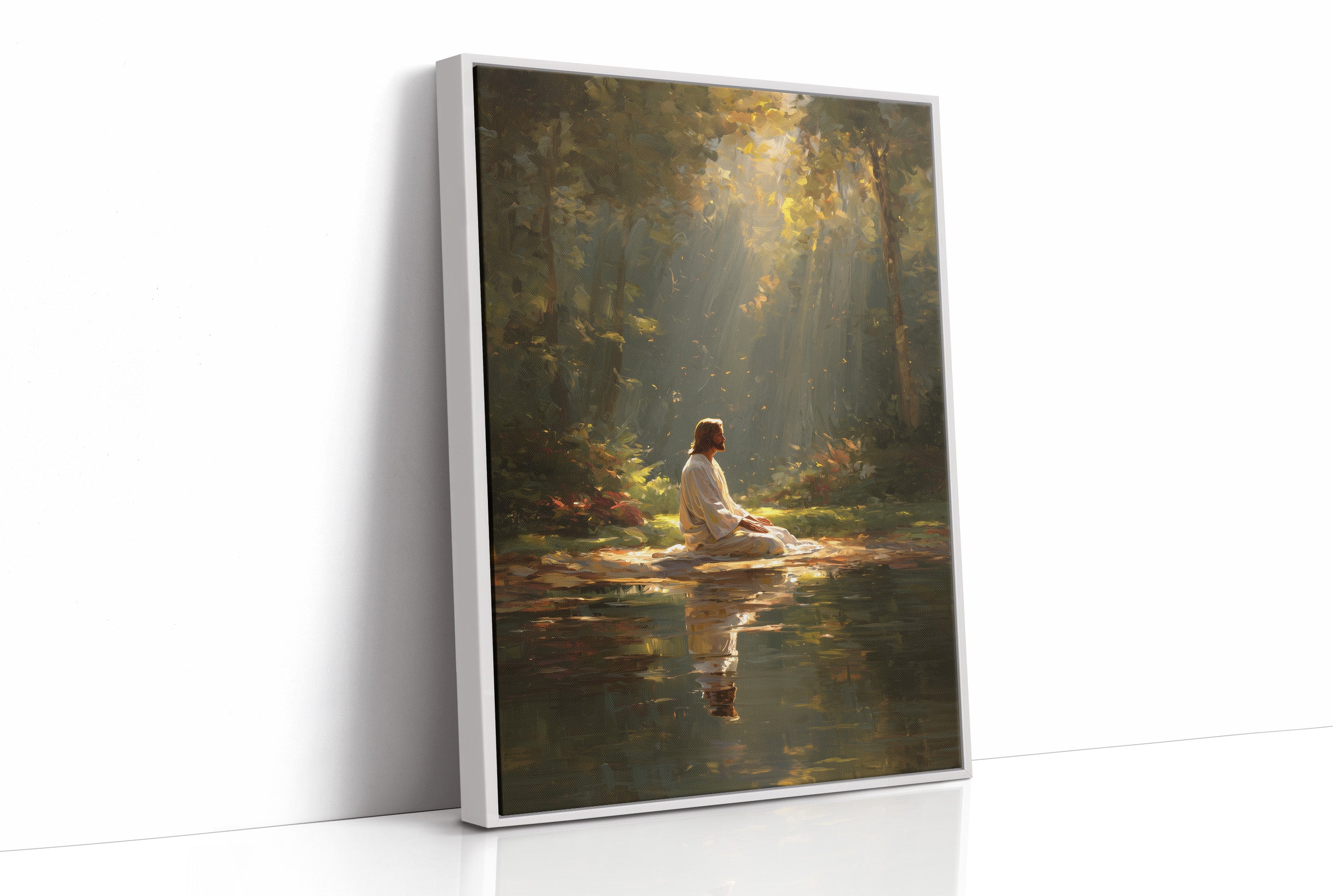 Divine Radiance Illuminates Forest Sanctuary