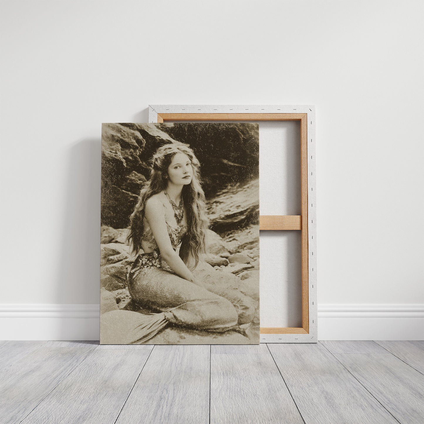 Vintage Waves Against Rocky Shore