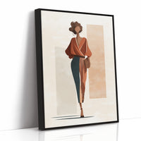 She Walks Through Autumn's Architecture