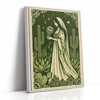 Desert Madonna Cradles a Night-Blooming Cactus