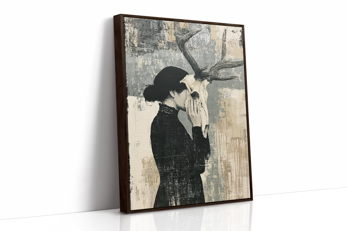The Mask She Wears: Woman with Antlered Skull