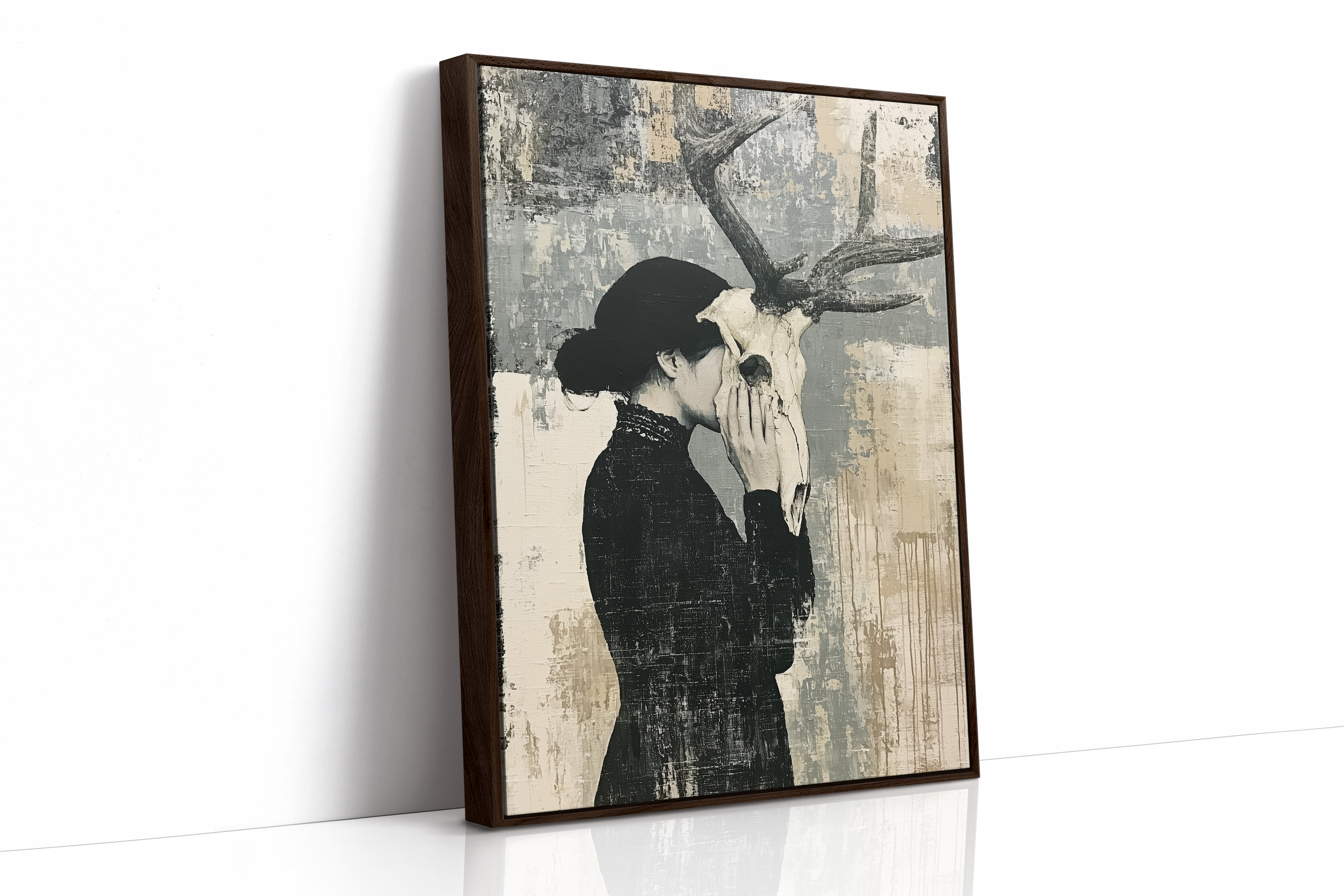 The Mask She Wears: Woman with Antlered Skull