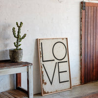 Vintage Modern LOVE Typography Canvas Print