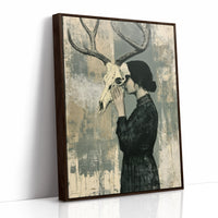 Behind the Skull: Woman with Antlers in Profile