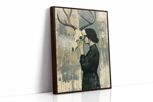 Behind the Skull: Woman with Antlers in Profile