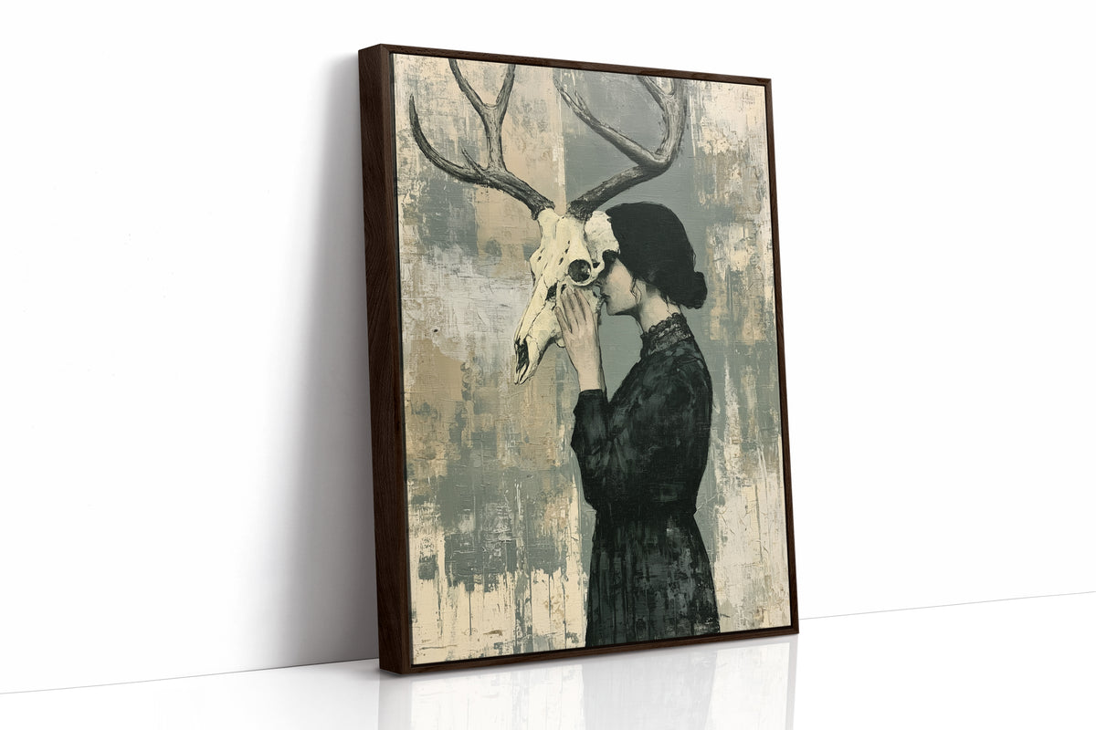 Behind the Skull: Woman with Antlers in Profile