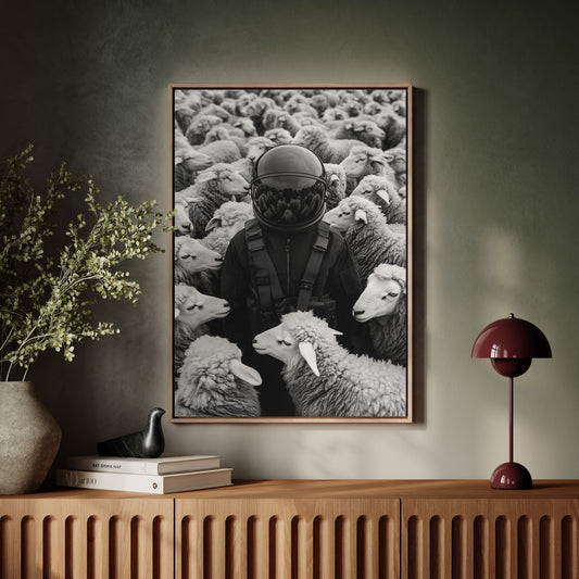 Astronaut Among the Sheep
