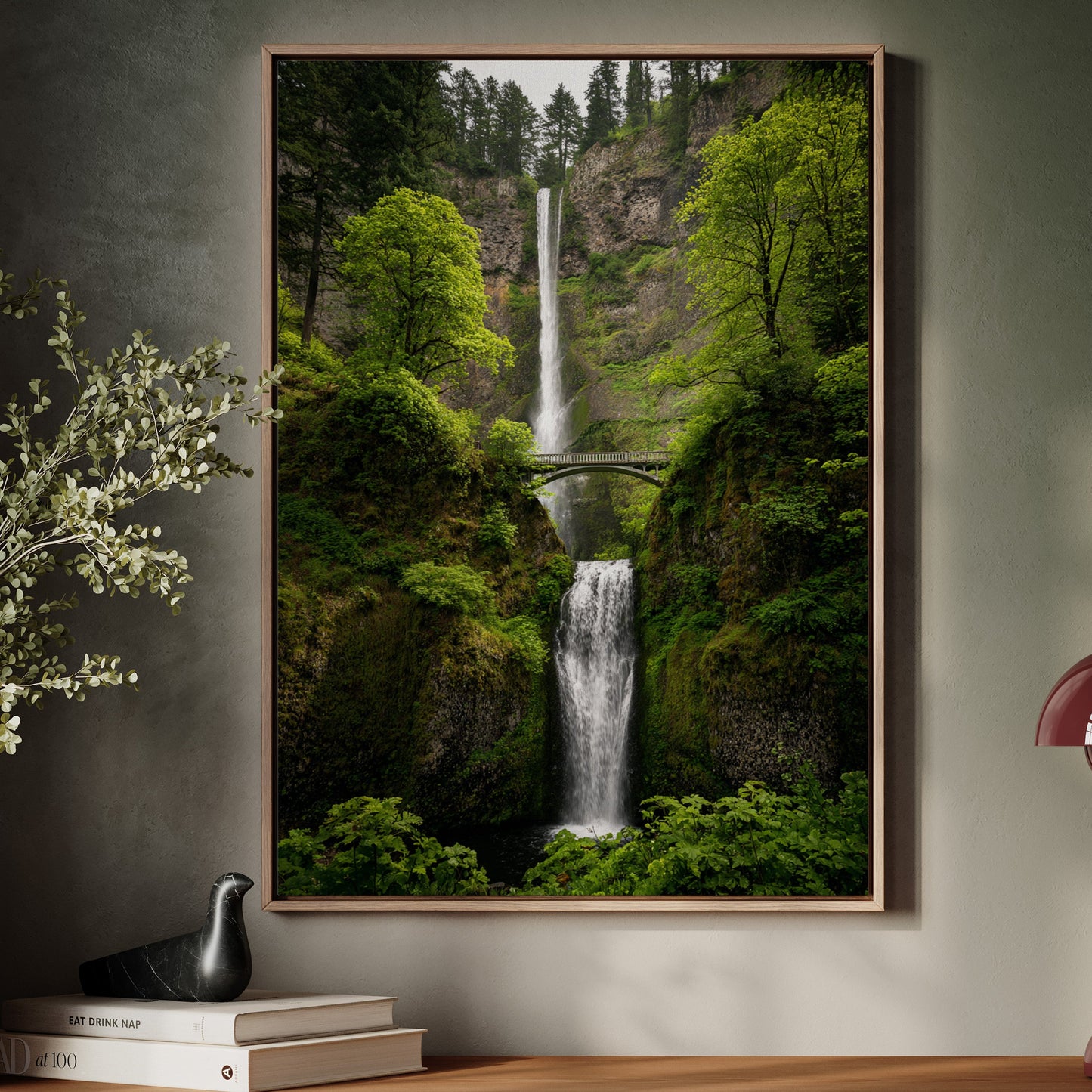 Majestic Waterfall Amidst Lush Greenery