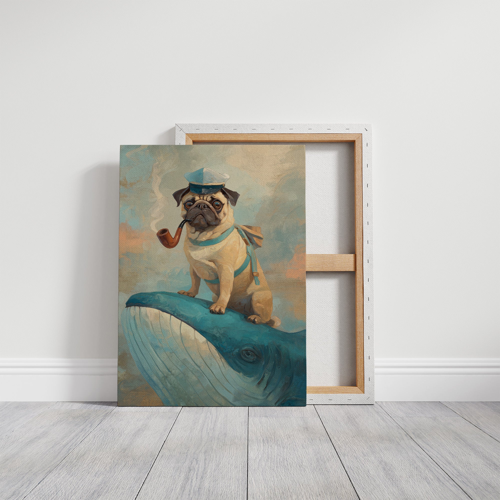 Nautical Pug's Whimsical Voyage