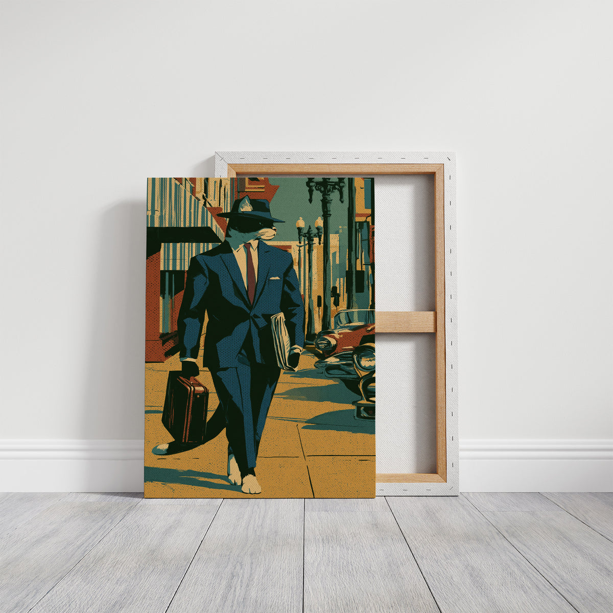 Noir Detective Cat Street Scene