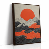 Crimson Sun Over Tidal Lines