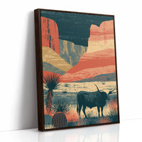 Longhorn at Dusk, Layered Mesas