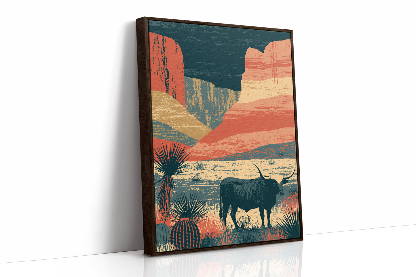Longhorn at Dusk, Layered Mesas