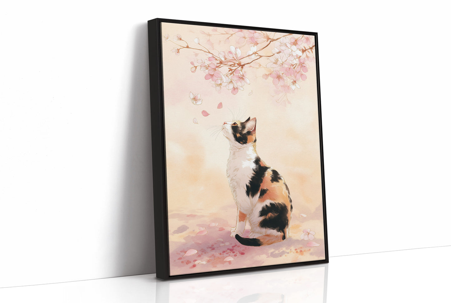 Calico Dreams Under Cherry Blossoms