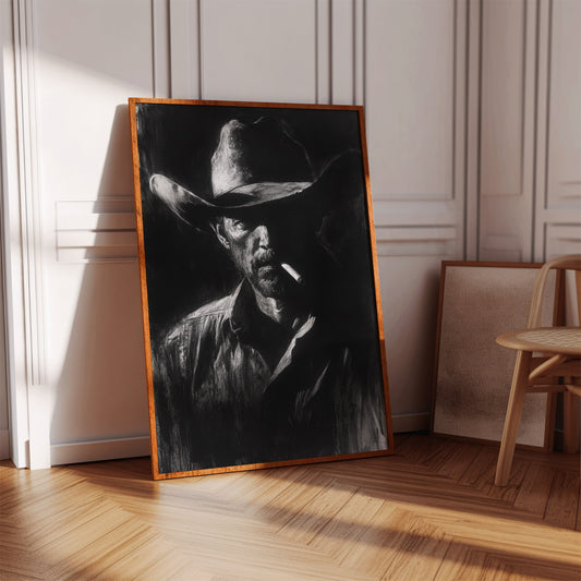 Midnight Cowboy in Charcoal Shadows