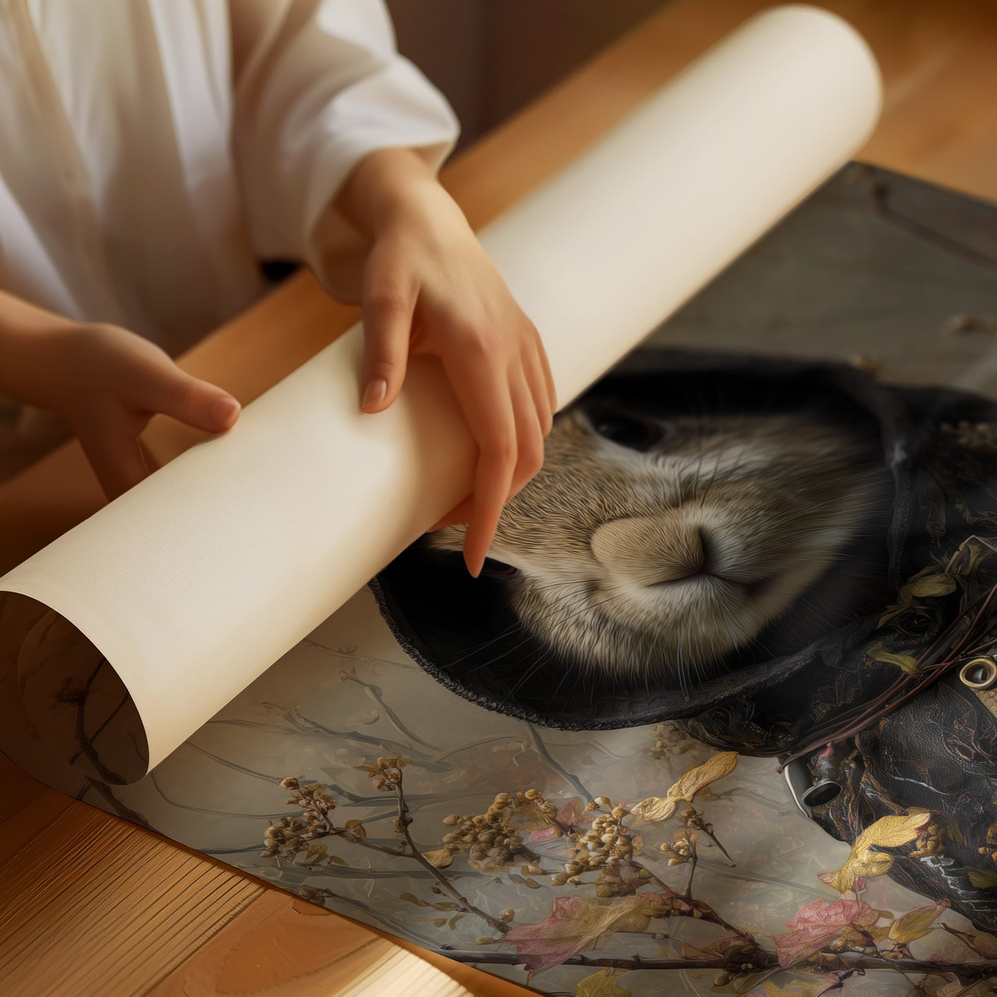 Forest Traveler In Velvet Cloak