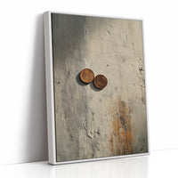 Copper Remnants on Weathered Canvas