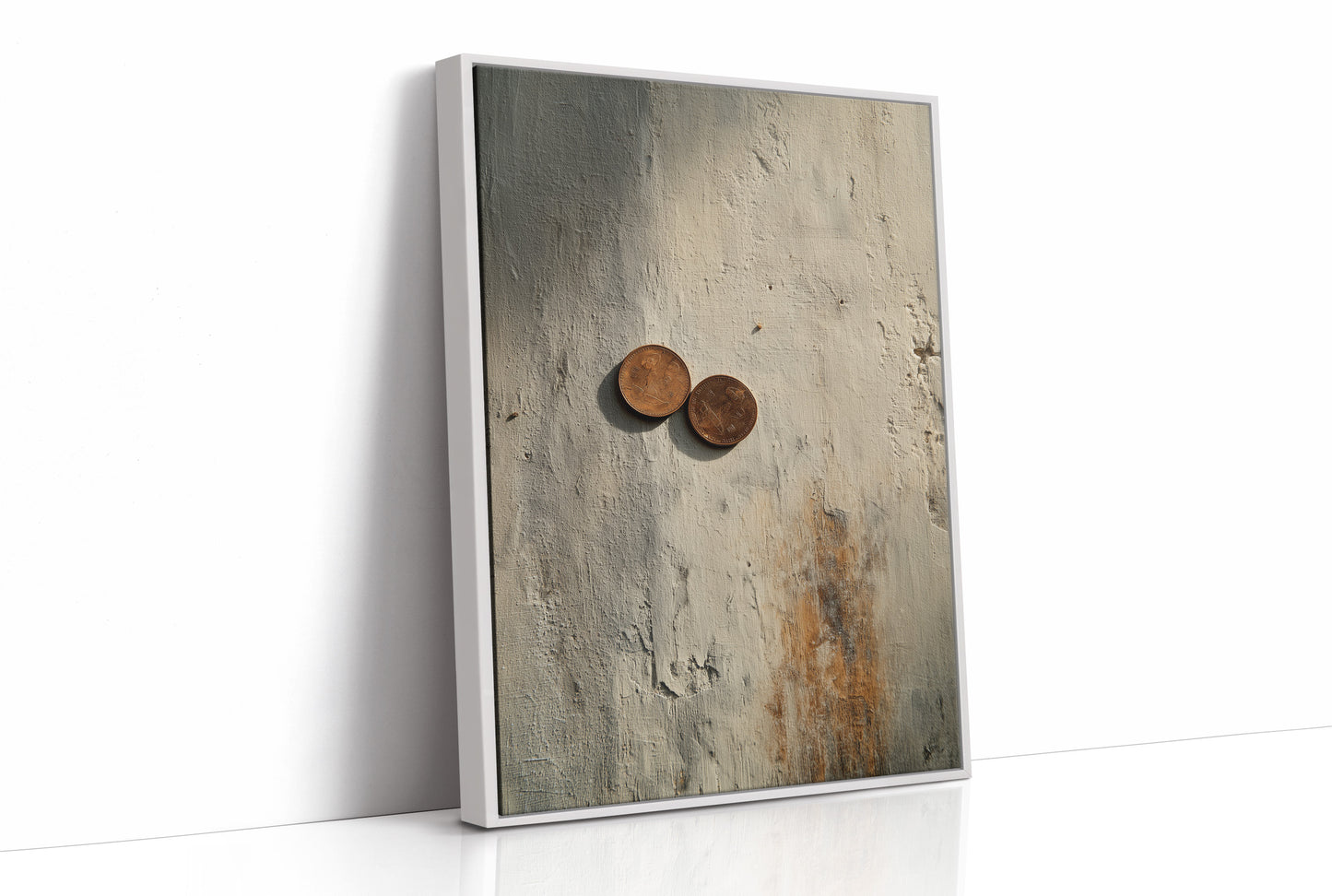 Copper Remnants on Weathered Canvas