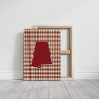 Alabama Crimson State on Gingham