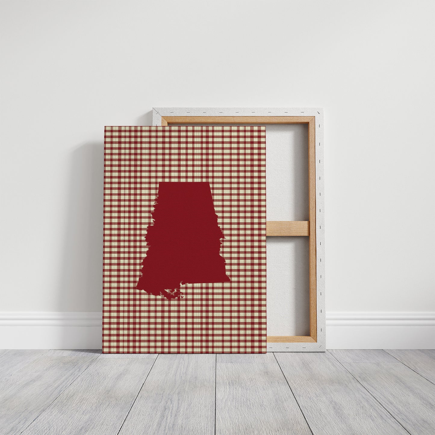 Alabama Crimson State on Gingham