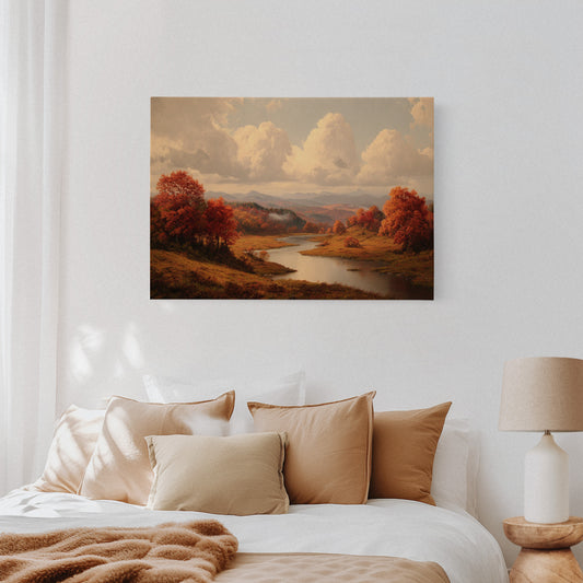 Autumn's Embrace Over Still Waters