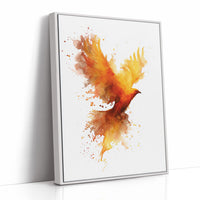 Phoenix Rising From Amber Flames