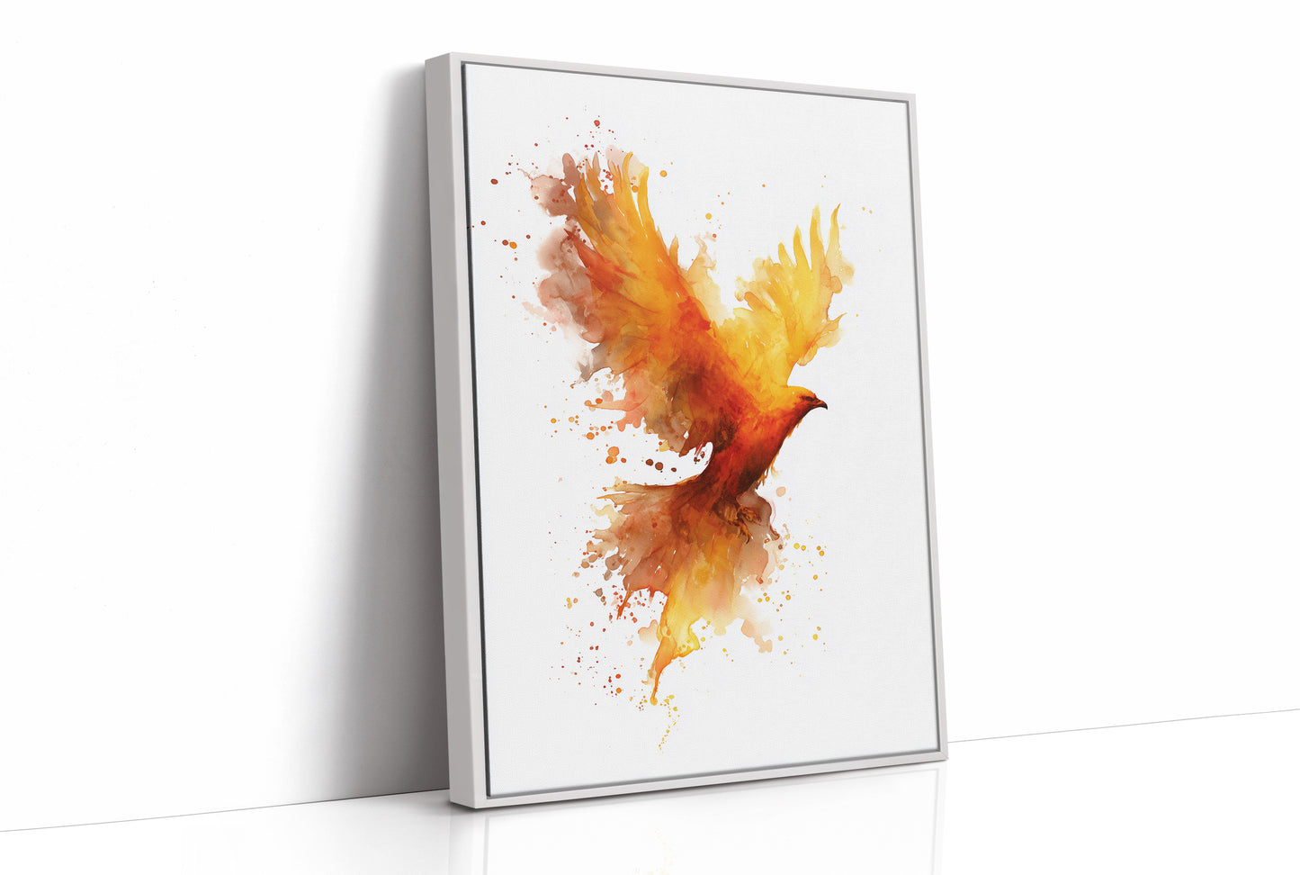 Phoenix Rising From Amber Flames