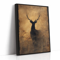 Stag's Silhouette On Autumn Gold