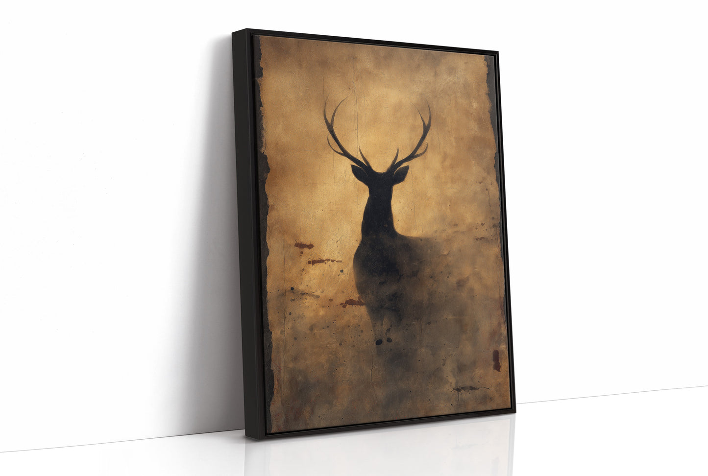 Stag's Silhouette On Autumn Gold