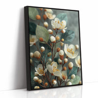 Cream Blossoms and Amber Buds