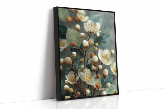 Cream Blossoms and Amber Buds