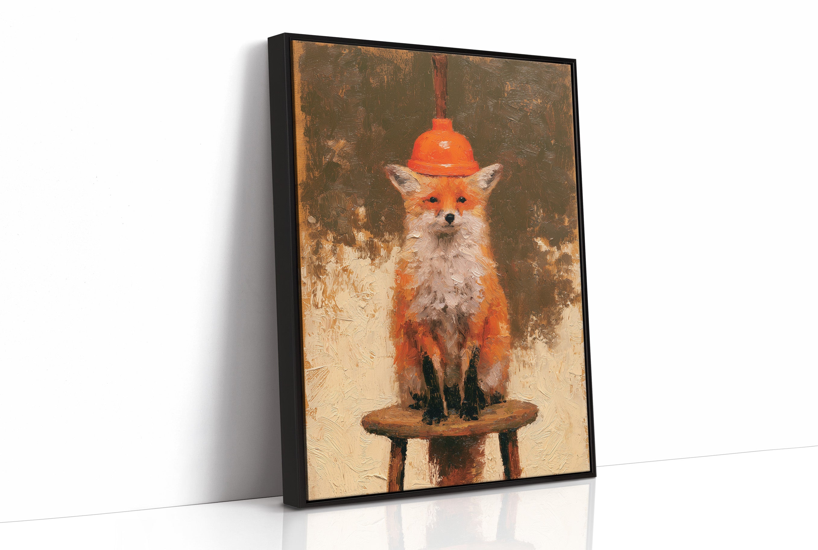 Fox With A Plunger Hat
