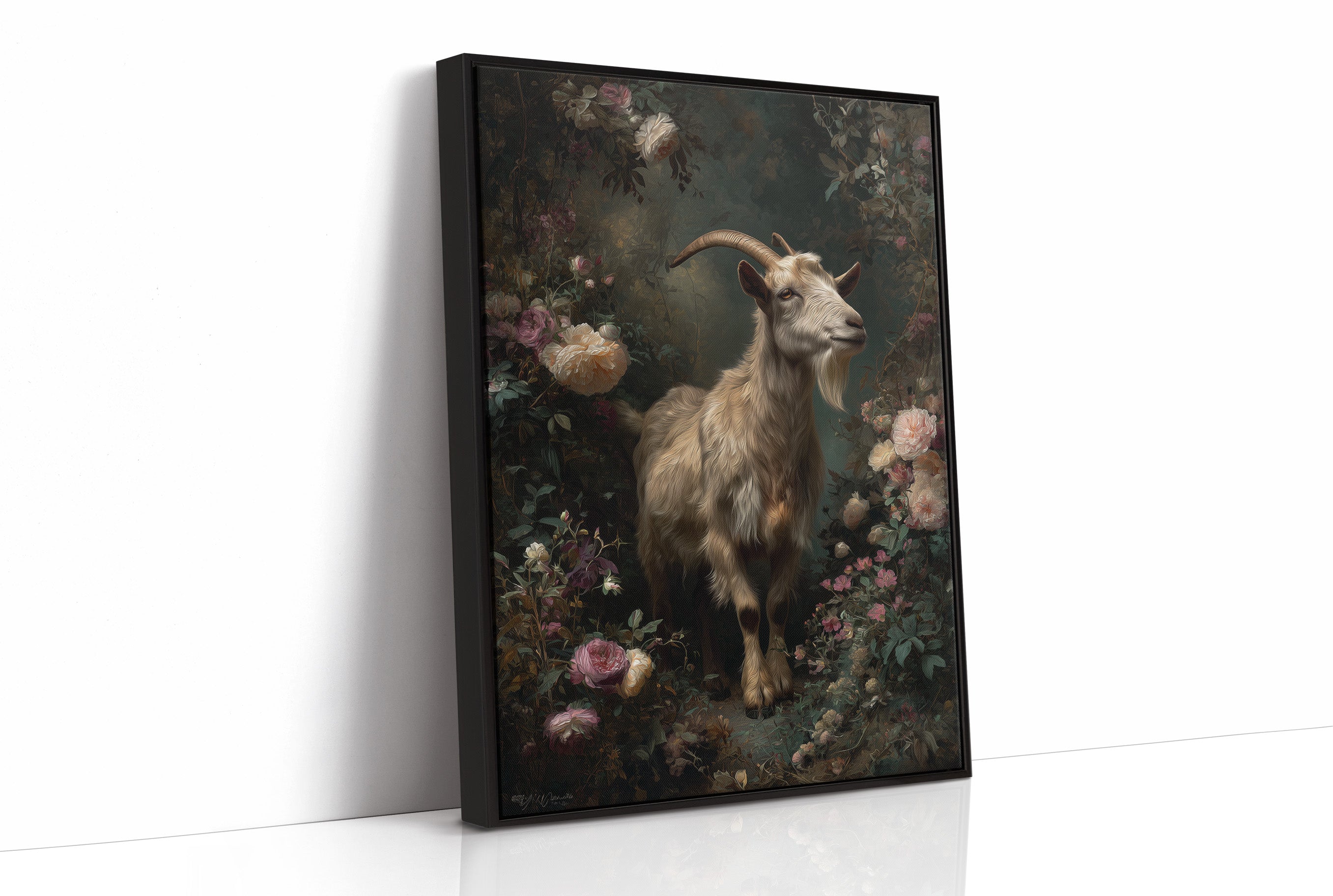 Noble Goat Among Faded Blooms