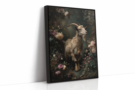 Noble Goat Among Faded Blooms