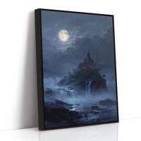 Castle Perched Above Midnight Tides