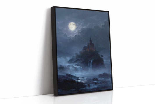 Castle Perched Above Midnight Tides