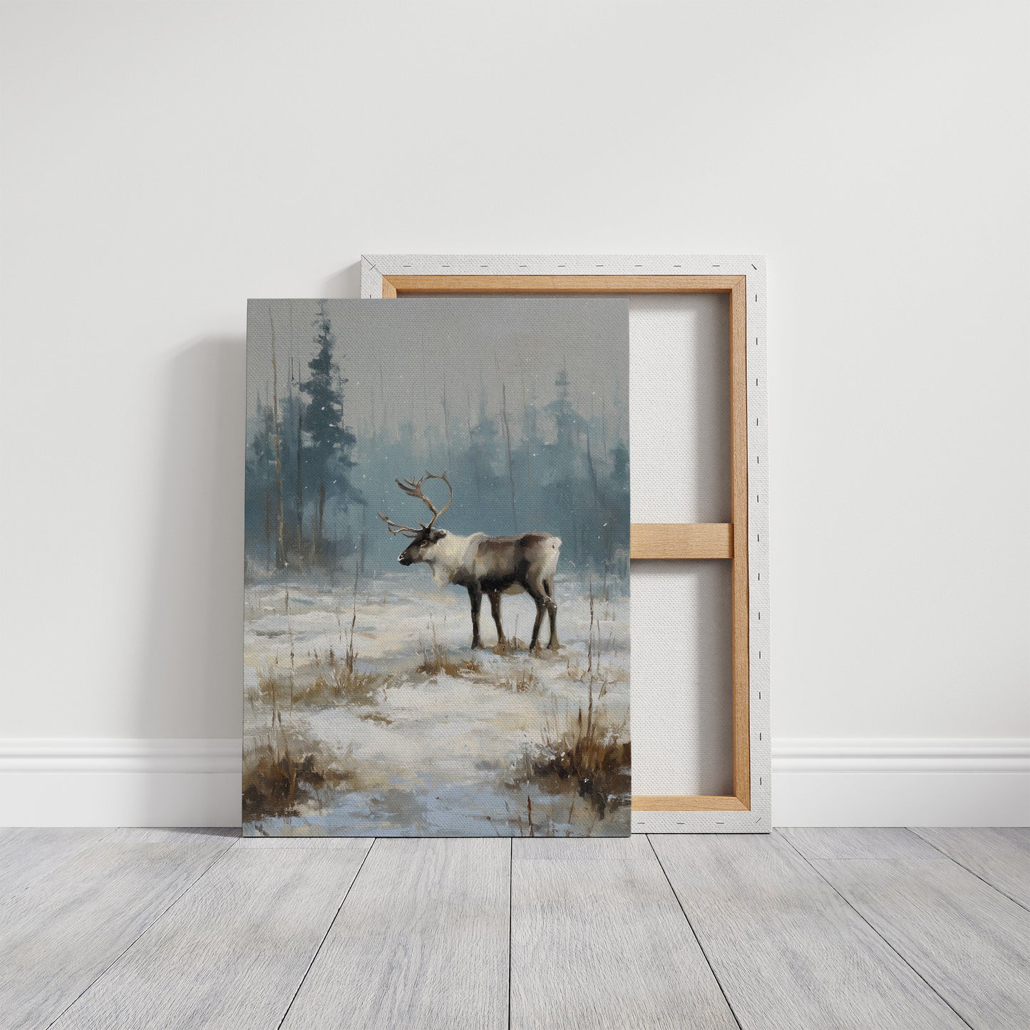 Silent Hooves Through Falling Snow