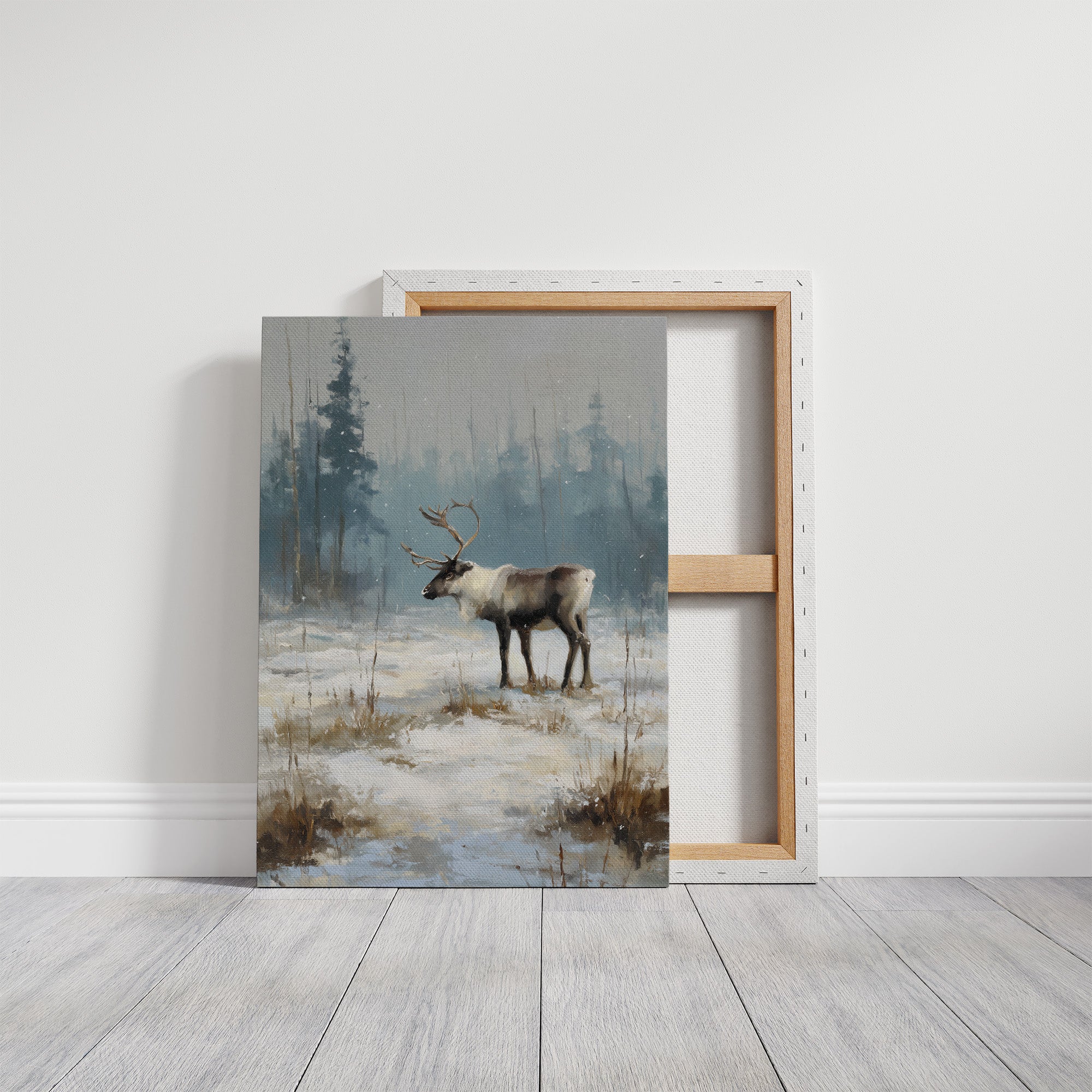 Silent Hooves Through Falling Snow