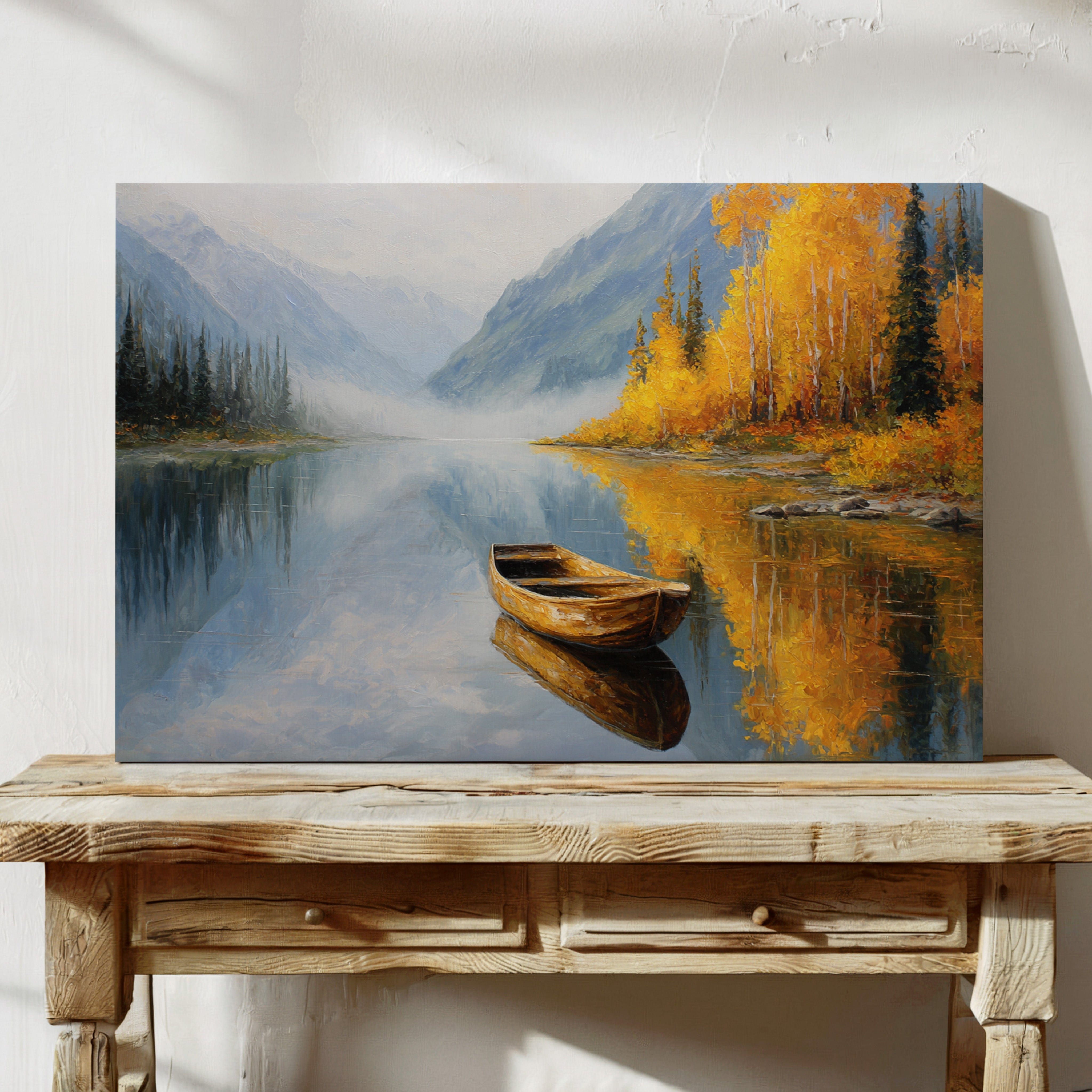 Autumn Canoe Waits For Adventure