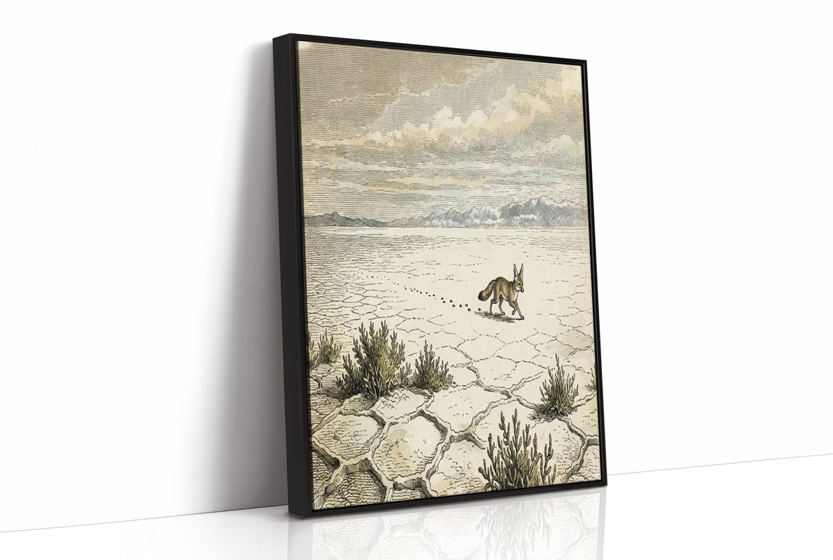 Fox Tracks Across the Salt Flat