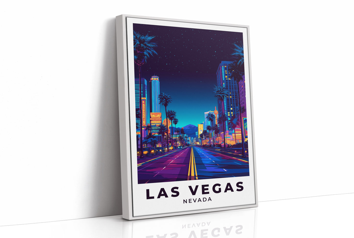 Neon Boulevard Beneath Desert Stars