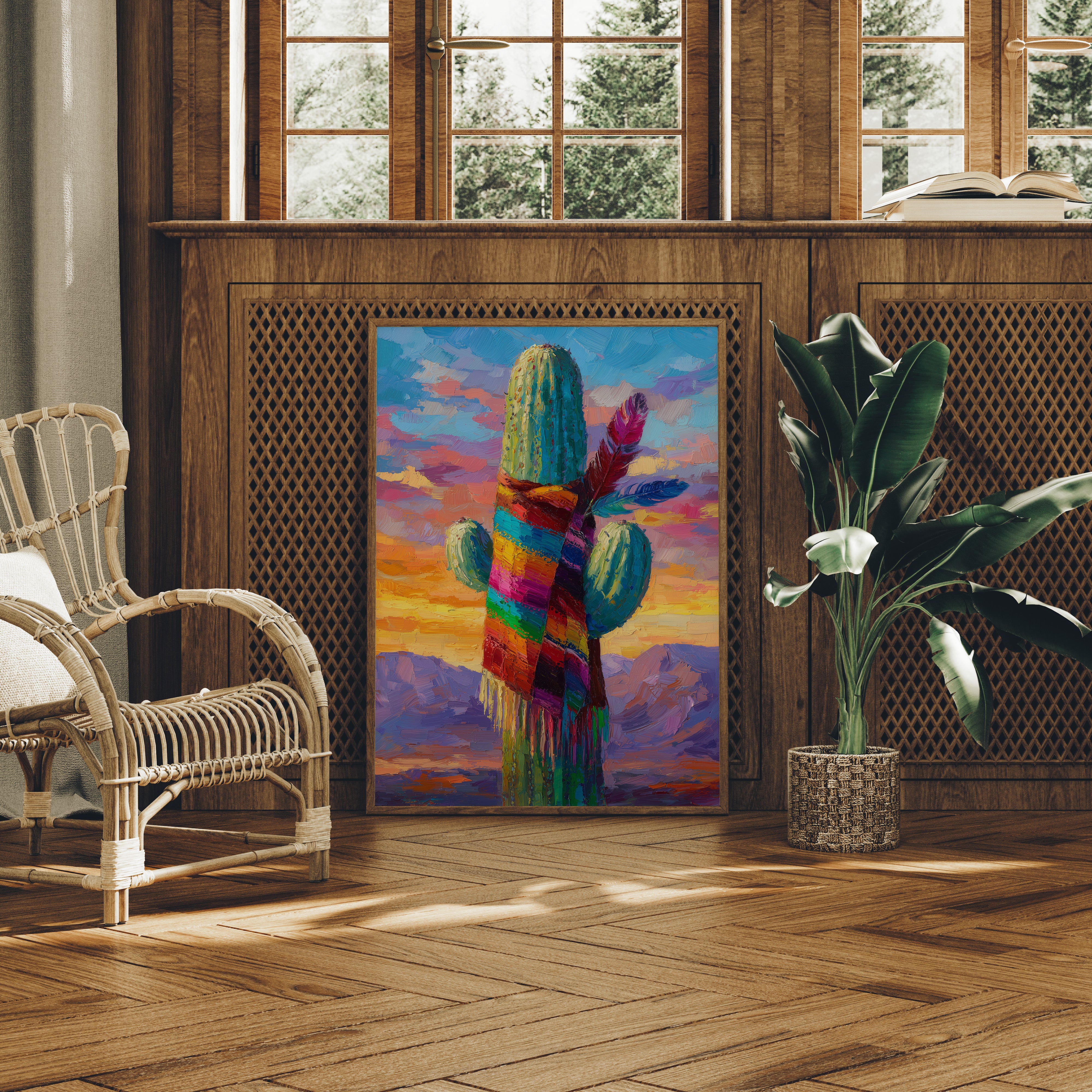 Saguaro Wears Rainbow Desert Dreams