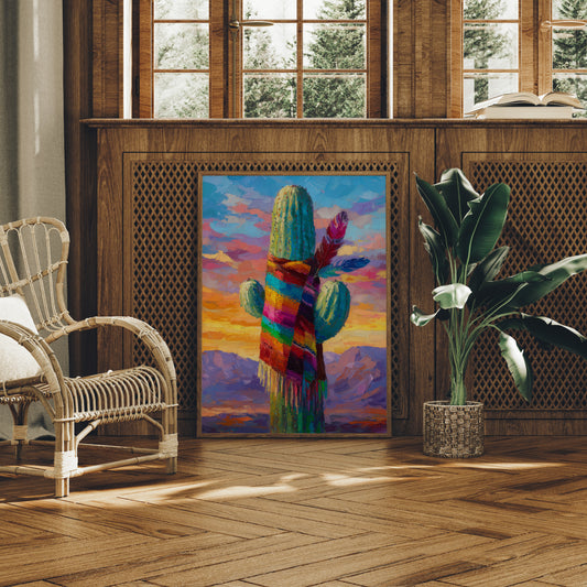 Saguaro Wears Rainbow Desert Dreams