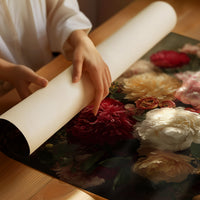 Peonies Bloom Against Velvet Darkness